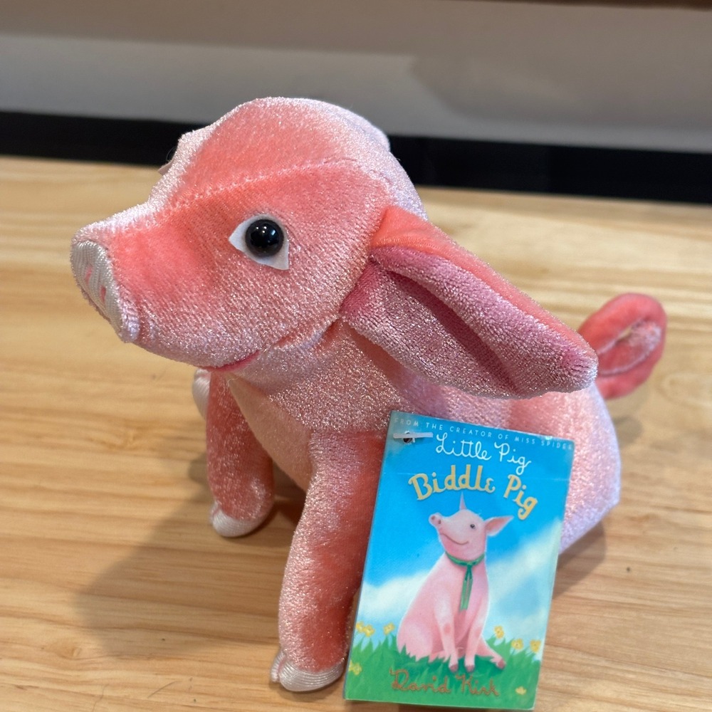 David Kirk Sunny Patch Biddle Pig Plush YOTTOY 2001 Pink Piglet Bean Bag Toy NWT